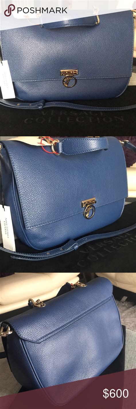 versace collection bag blue